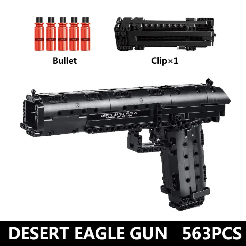 Mould King 14004 SWAT Blocks Gun Desert Eagle Pistol Weapon Model Assembly Gun Bricks  Block Kids Gifts PUBGed Blocks Gun Toy
