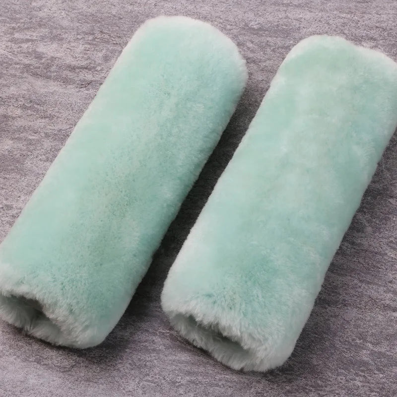 Real Sheepskin Wool Car Seat Safety Belt Pad Cover For Car Accessory Neck Shoulder Strap Cushion Pillow Automobile AU Merino Fur