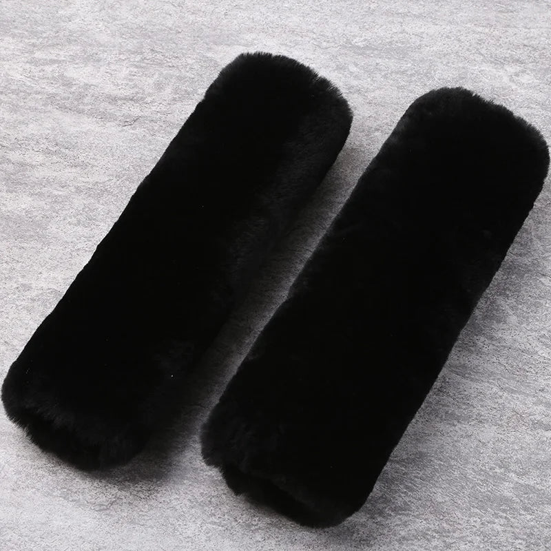 Real Sheepskin Wool Car Seat Safety Belt Pad Cover For Car Accessory Neck Shoulder Strap Cushion Pillow Automobile AU Merino Fur