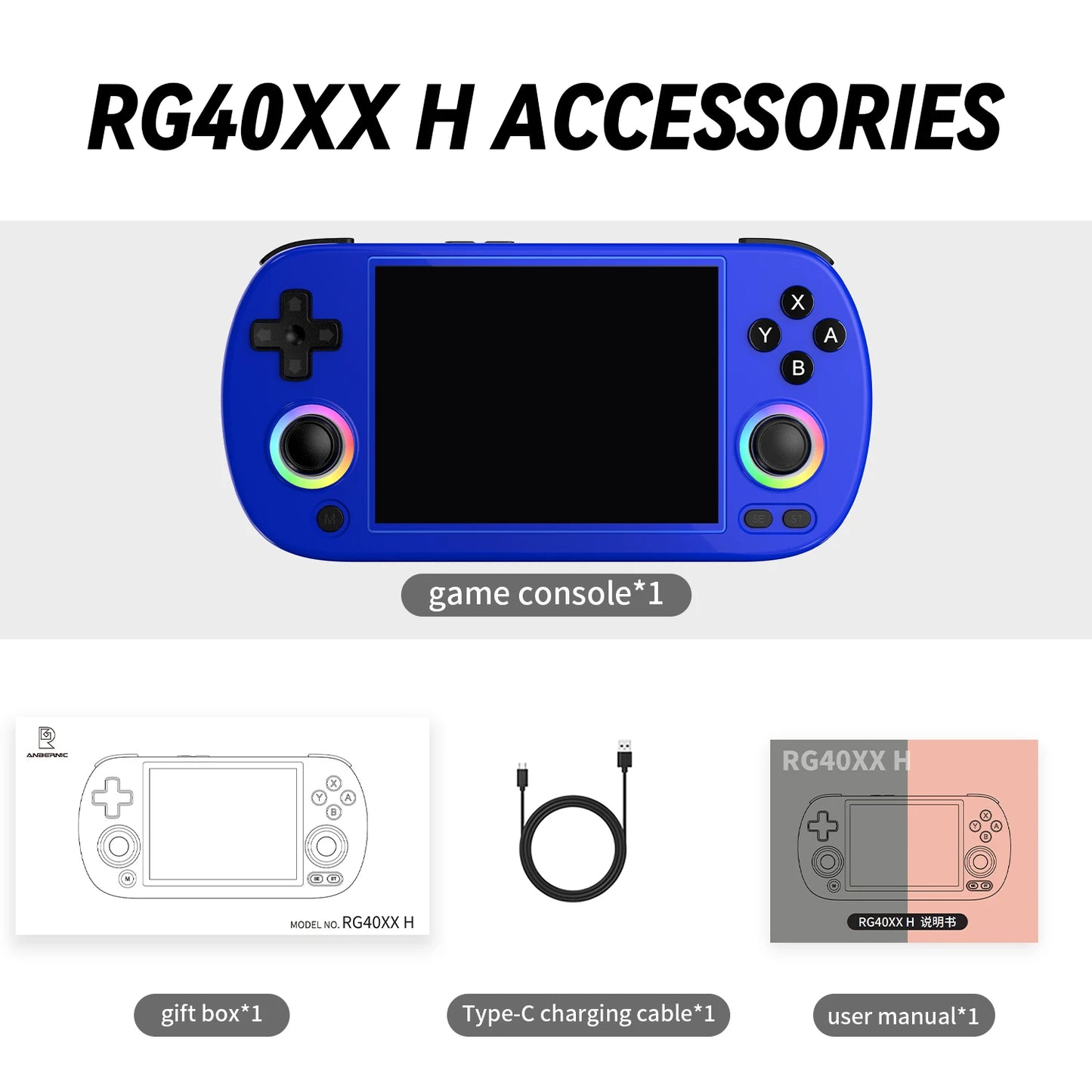 ANBERNIC RG CubeXX & RG40XX H & RG35XX H Retro Handheld Game Console H700 Linux  64-bit 5000 Video Games Supports WIFI Bluetooth