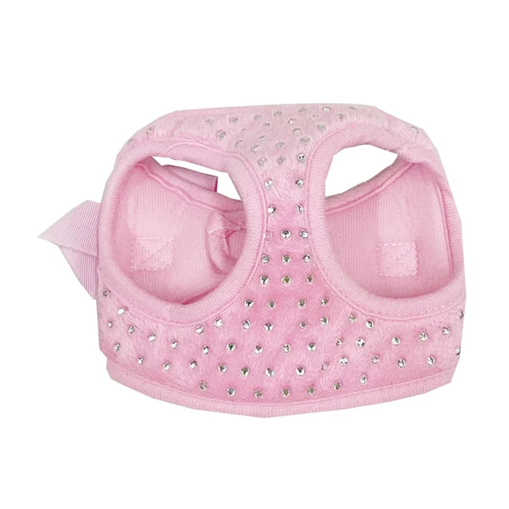 Bowknot Dog Cat Vest Harness Chest Rope Set Pets Harness and Leash Kit Adjustable Pet Harness for Small Dogs Outdoor Walking