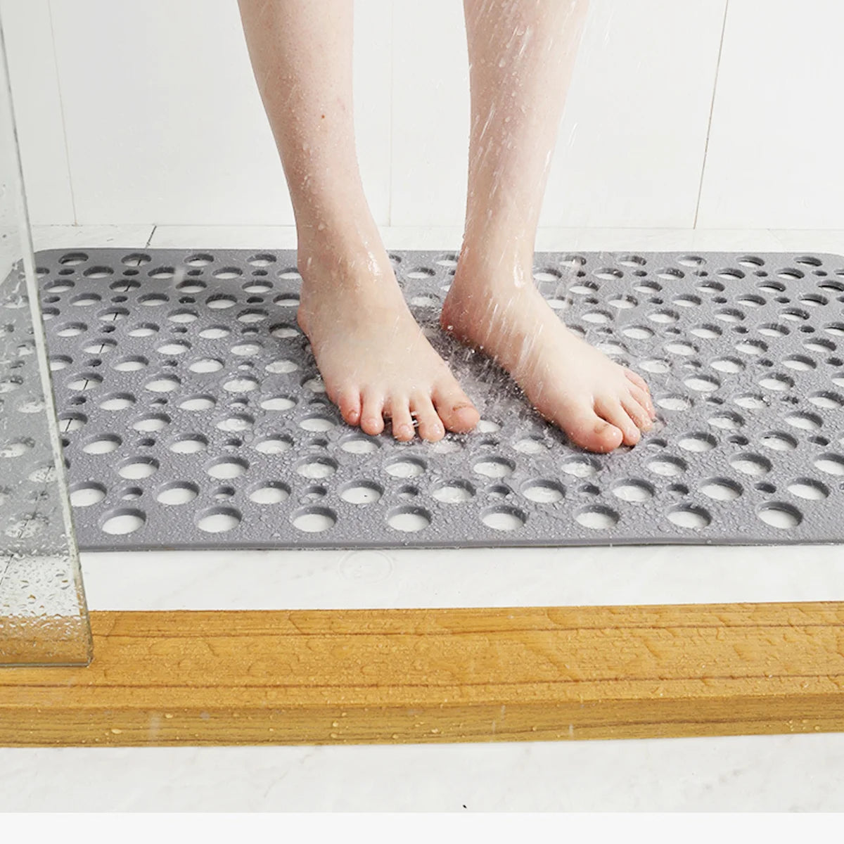 Suction Cup Shower Mat Bath for Tub Non Slip Floor Bathing Bathroom Foot Pad Take