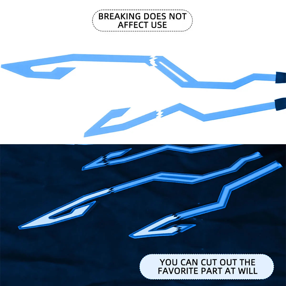 LED Cold Light Motorcycle helmet EL sticker LED Decorative ambient light Night Riding security Warning Motorcycle accessories