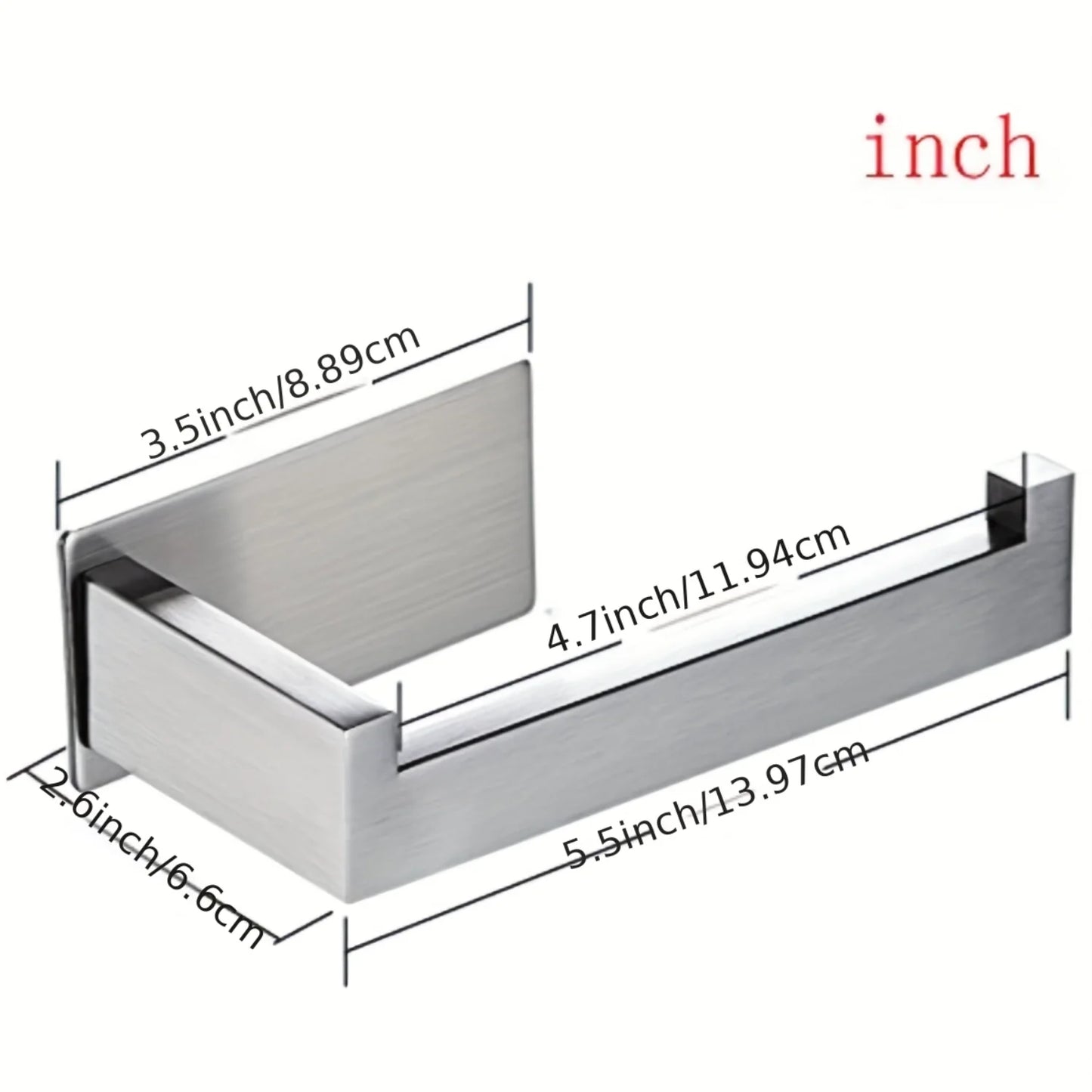 Stainless Steel Toilet Paper Holder - Easy Install, Self-Adhesive, Space-Saving Bathroom Accessory