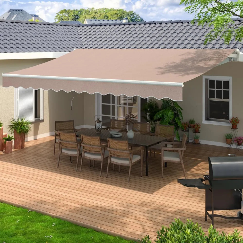 Patio Retractable Awning ,Sun Shade Shelter Cover,Outdoor Patio Awnings for Shop, Restaurant, Cafe, Courtyard, Balcony