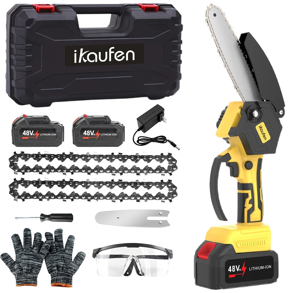 8 Inch Brushless Chainsaw Cordless Electric Handheld Portable Wood Logging Chainsaw Garden Pruning Wood Power Garden Tool