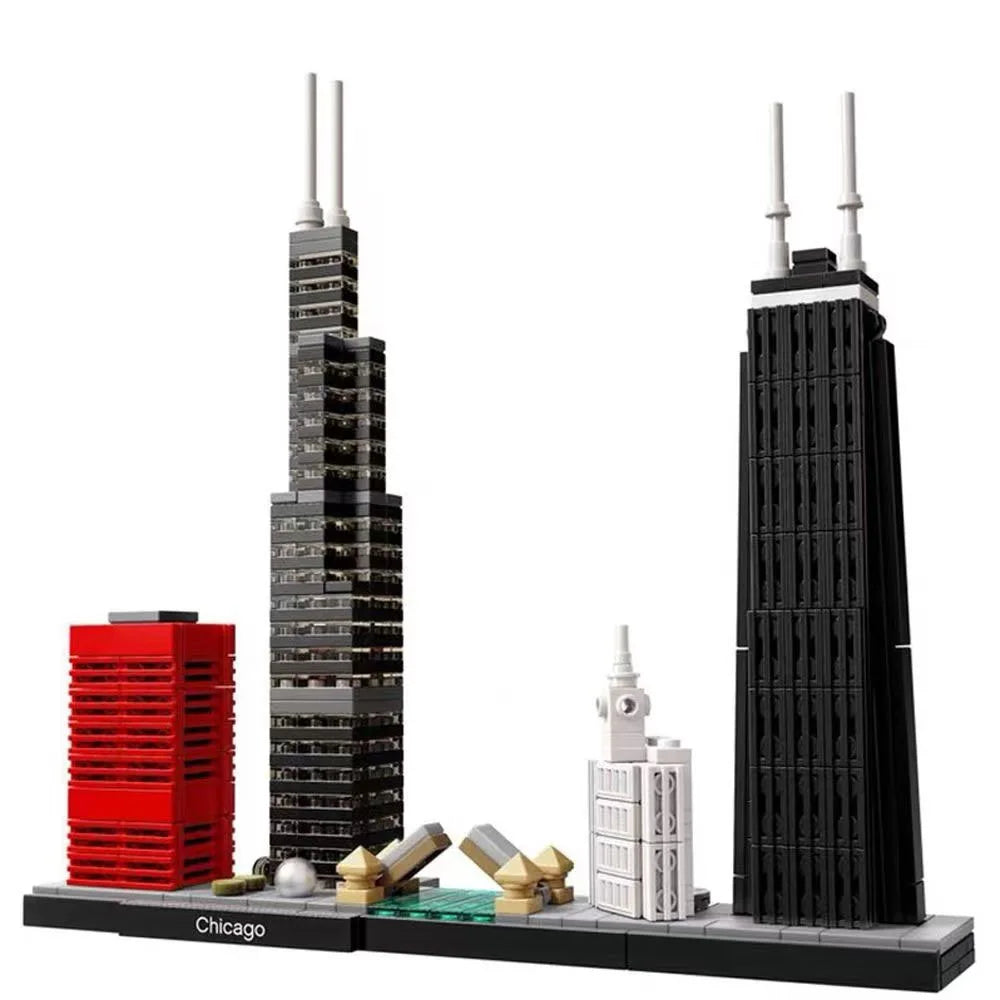 Creative stree View London Sydney Chicago Building Blocks Classic City Model Toys Gift 21033 21032 21034 21038 21047