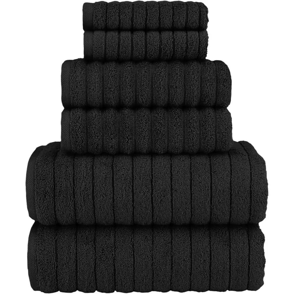 100% Turkish Cotton Luxury Bath Towels 6-Piece Set Soft Highly Absorbent Quick Dry