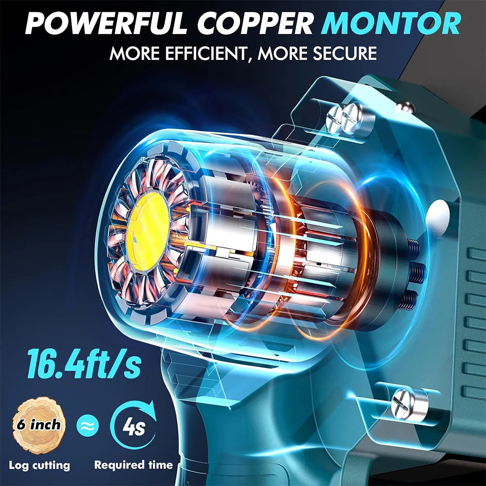 Seesii Handheld Electric Power Chain Saw 6-inch Mini Chainsaw Cordless Tools for Garden Tree Trimming Wood Cutting Best Gifts