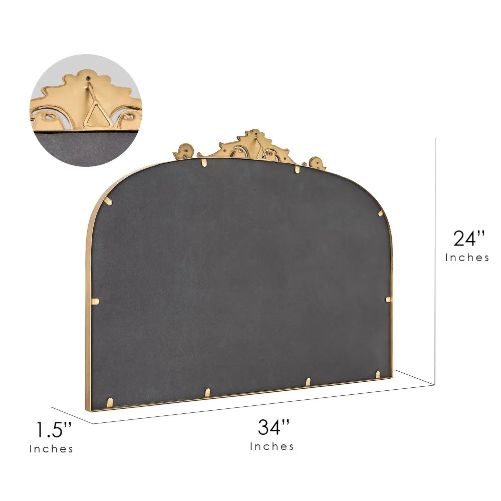 24" x 34" Traditional Arched Decorative Mirror for Home, Living Room, Hallway
