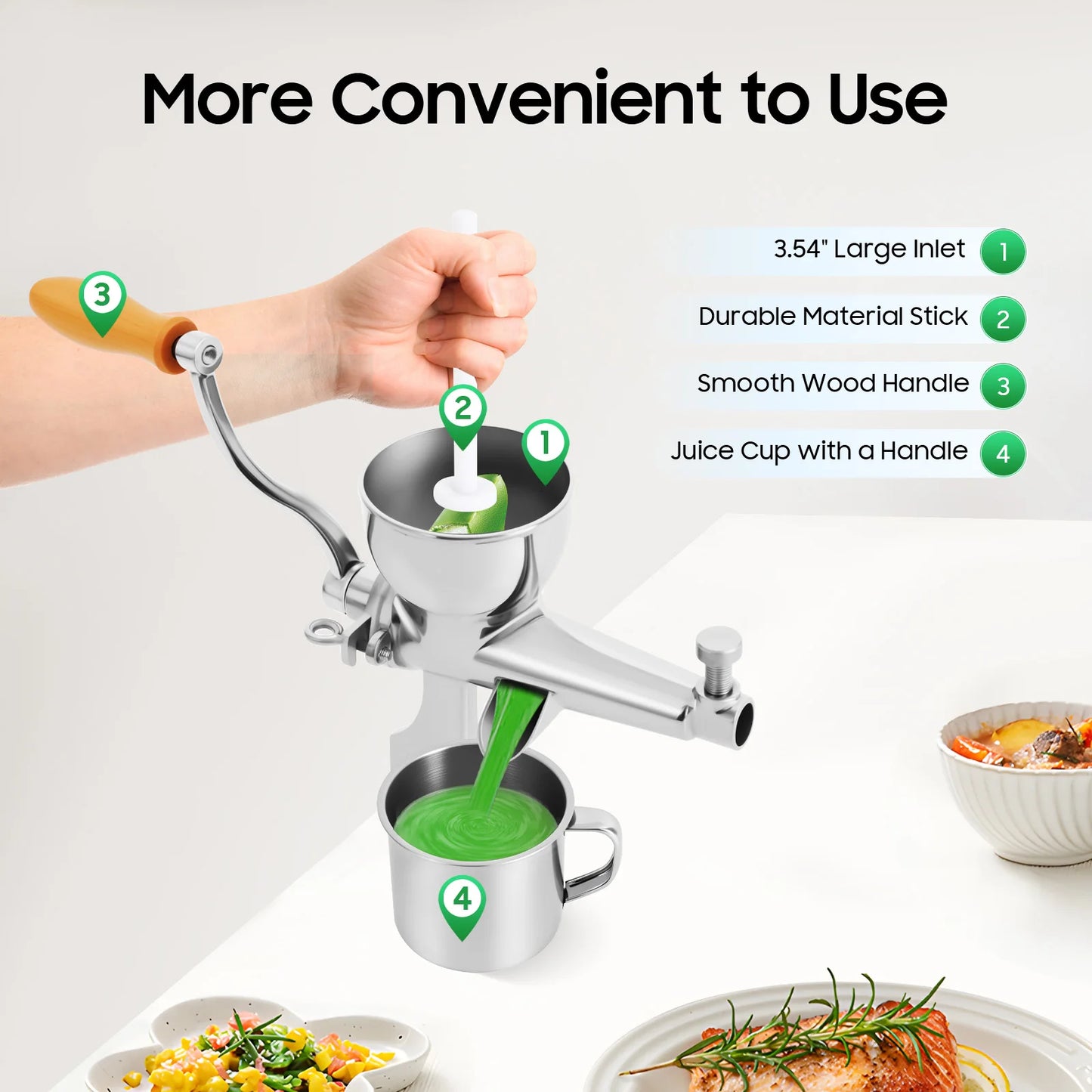 Manual Fruit and Vegetable Squeezer Hand Press for Wheatgrass Juicing