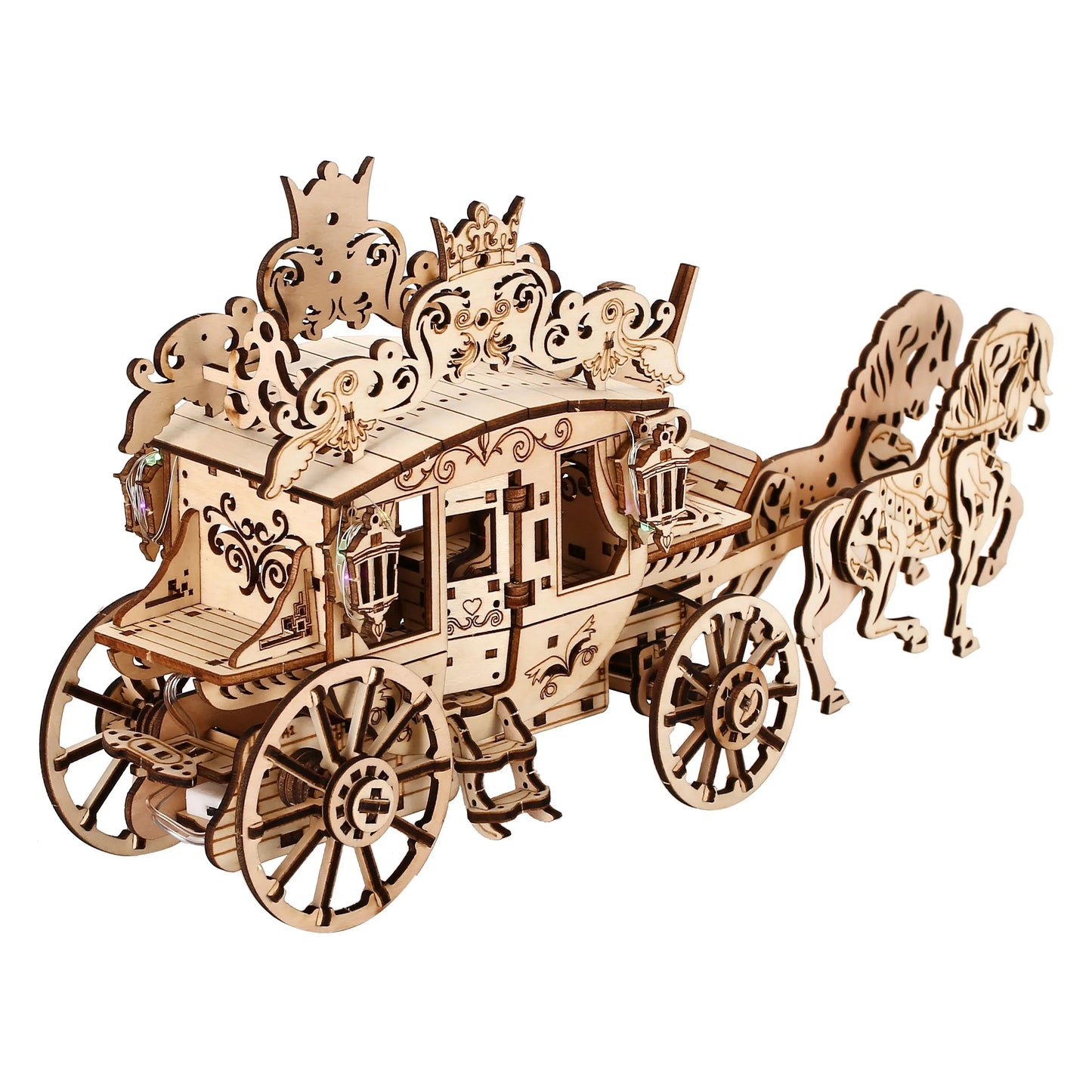 gharry Model DIY 3D Wooden Puzzle Building Block Kits Assembly Toy Birthday Gift For Kids Adult Home Decor