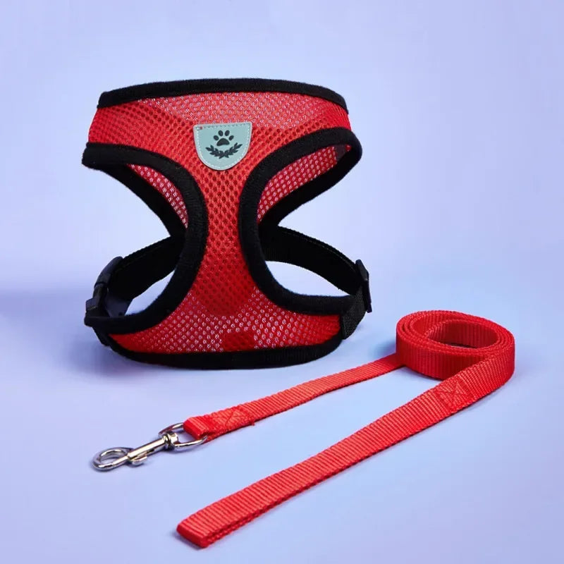 Cat Dog Adjustable Harness Vest Walking Lead Leash For Puppy Dogs Collar Polyester Harness For Small Medium Dog Cat Accessories