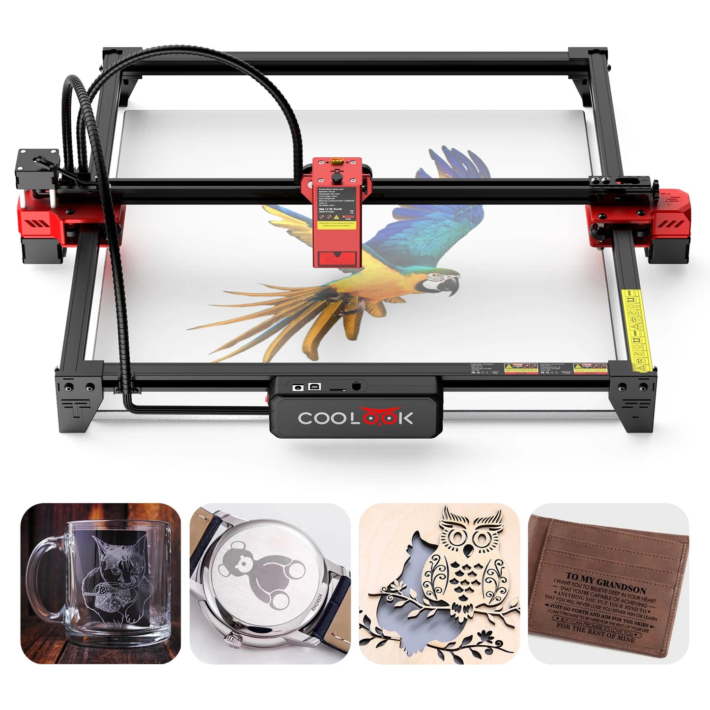 COOLOOK CK1-20 Laser Engraver 160W Stainless Steel Logo Printer Metal Laser Engraving Machine Cutting Tools For Wood Acrylic