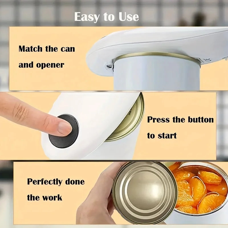 One-Touch  Can Opener - Safe, Smooth, And Effortless - Perfect For All Sizes Of Cans - Best Kitchen Gadget For Easy Cooking