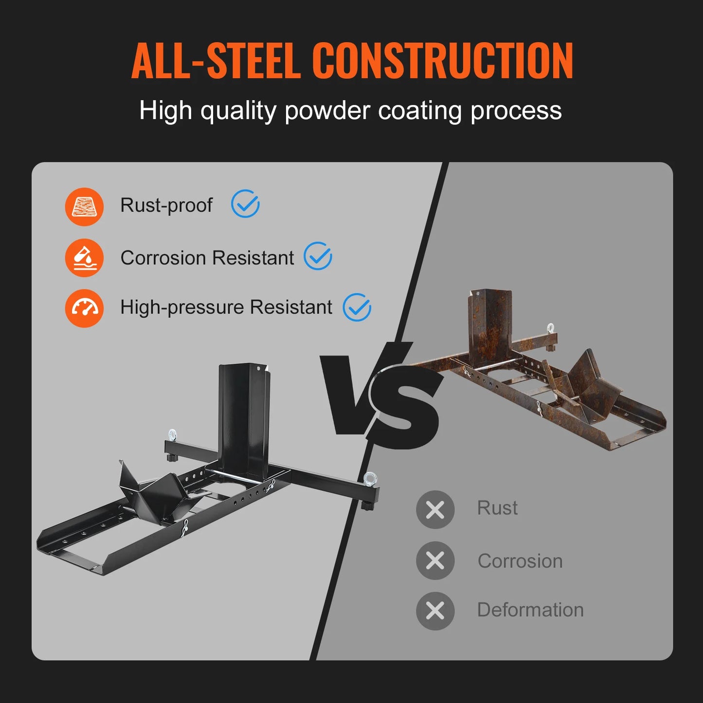 VEVOR Motorcycle Wheel Chock Upright 1800 lbs Heavy-duty Steel Motorcycle Front Wheel Stand with Adjustable Holes For Motorcycle