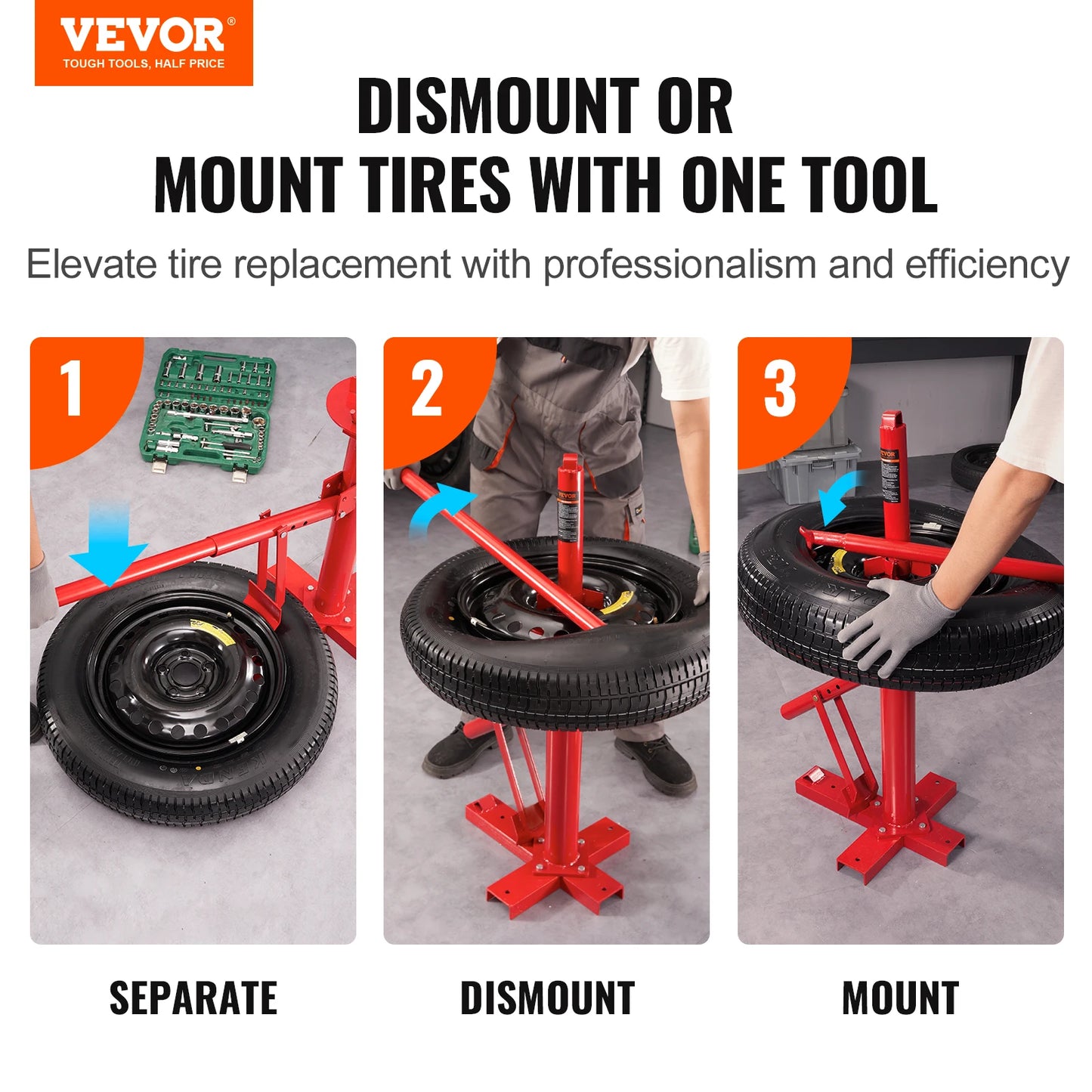 VEVOR Portable Manual Tire Changer Bead Breaker Tool Portable Hand Bead Breaker Mounting Tool for Car Truck Motorcycle Garage