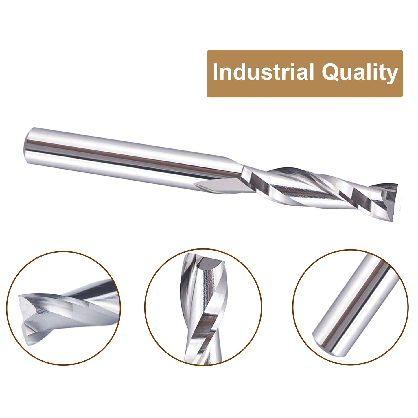 SpeTool 1pc Upcut Spiral CNC Router Bit with 1/4 1/2 Inch Shank HRC55 Solid Carbide CNC End Mill for Wood Engraving Carving Tool