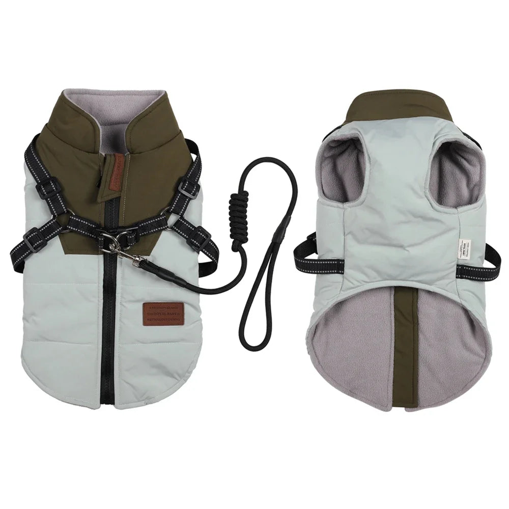 Harness Dog Jacket and Leash Set Winter Warm Puppy Coat Pet Outfit Vest Clothes for Chihuahua Yorkshire Small Medium Dogs