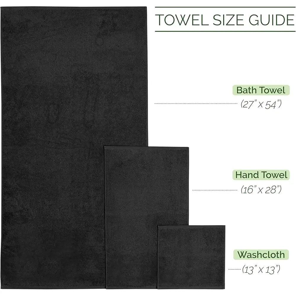 100% Turkish Cotton Luxury Bath Towels 6-Piece Set Soft Highly Absorbent Quick Dry