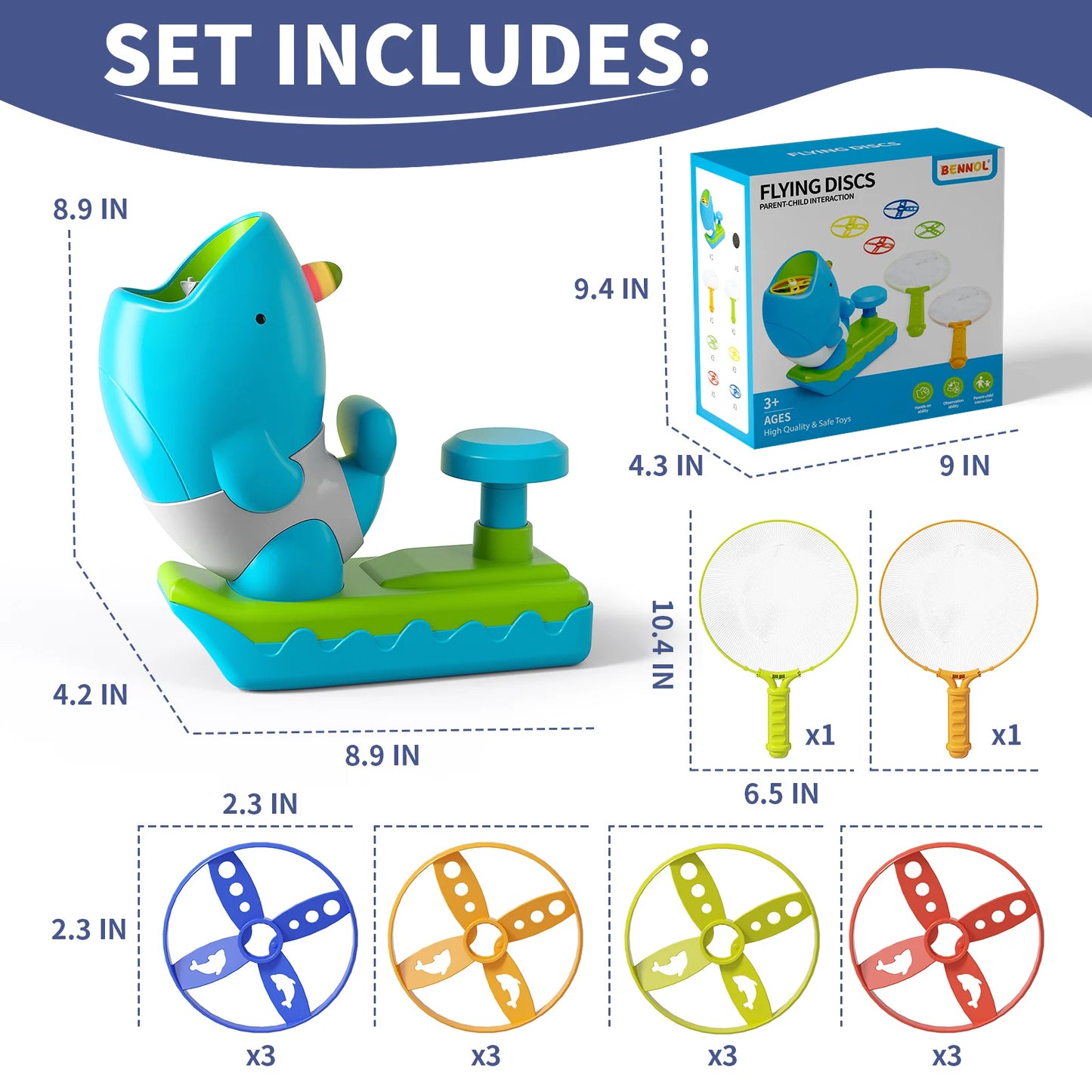 Flying Disc Launcher Outdoor Outside Toys, Outdoor Toys For Kids Boys