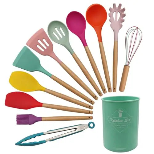 Cooking Utensils Set of 12 Silicone Kitchen Utensils
