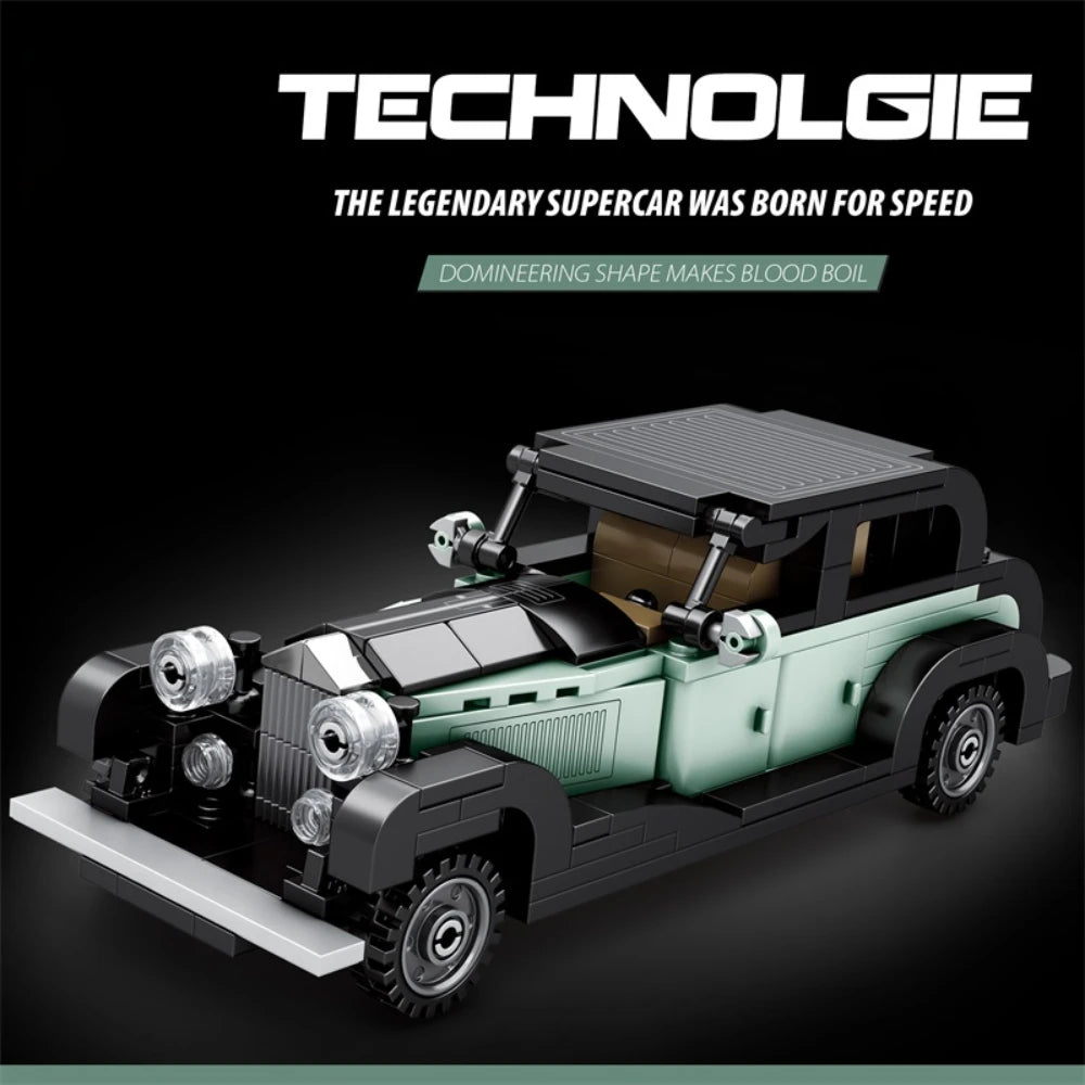 8 Litre Classic Antique Model Car Building Blocks, 249 PCS Luxury Racing Car Model Construction Vehicle Toy Gift for Kid Adult