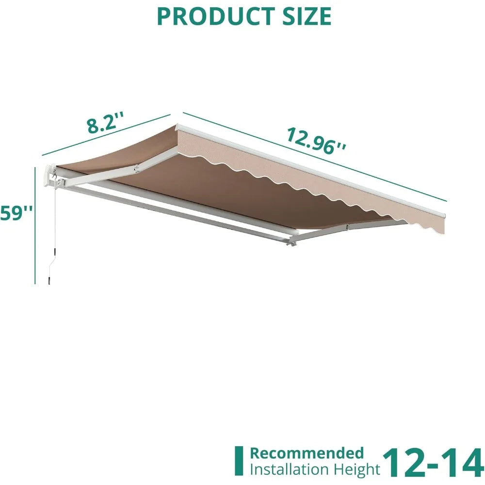 Patio Retractable Awning ,Sun Shade Shelter Cover,Outdoor Patio Awnings for Shop, Restaurant, Cafe, Courtyard, Balcony