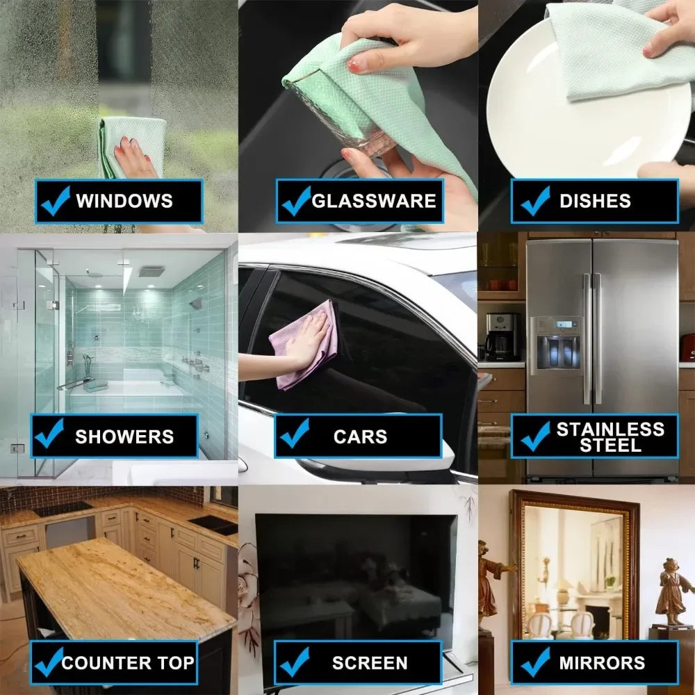 Fish Scale Streak Free Magic Glass Window Car Mirror Microfiber Cleaning Cloth Cleaner Cloths,Lint Free Stainless Steel