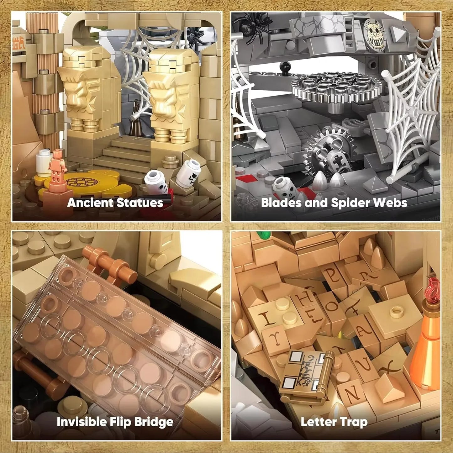 2388PCS Modular Building MOC Raiders of the Lost Ark Temple of the Holy Grail Model Building Blocks Brick Toys for Children Gift