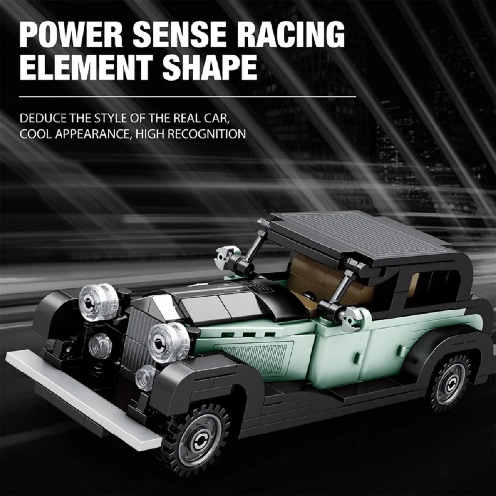 8 Litre Classic Antique Model Car Building Blocks, 249 PCS Luxury Racing Car Model Construction Vehicle Toy Gift for Kid Adult