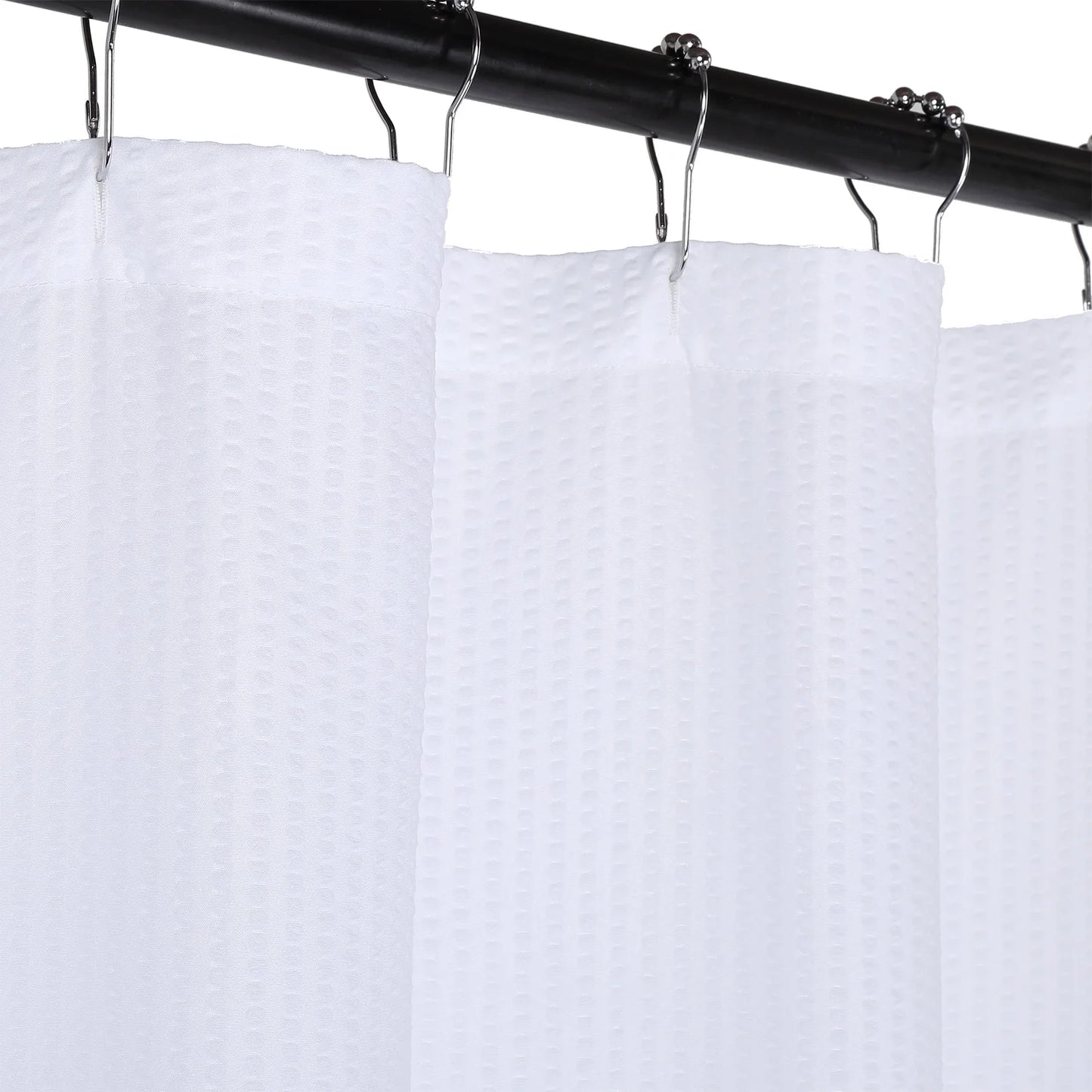 Shower Curtain Soft Microfiber Fabric Shower Curtain or Liner for Bathroom, Bathtub Embossed Pattern Water Repellent 72x72Inches