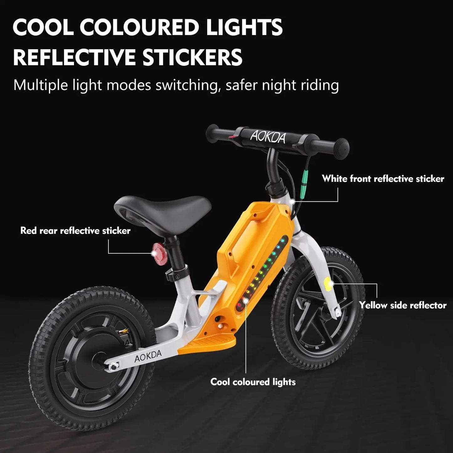AOKDA K8 Electric Bikes for Kids, 180W Electric Balance Bike, 12" Pneumatic Tire 21.6V/5.2Ah Battery Boys & Girls E Bike Bicycle