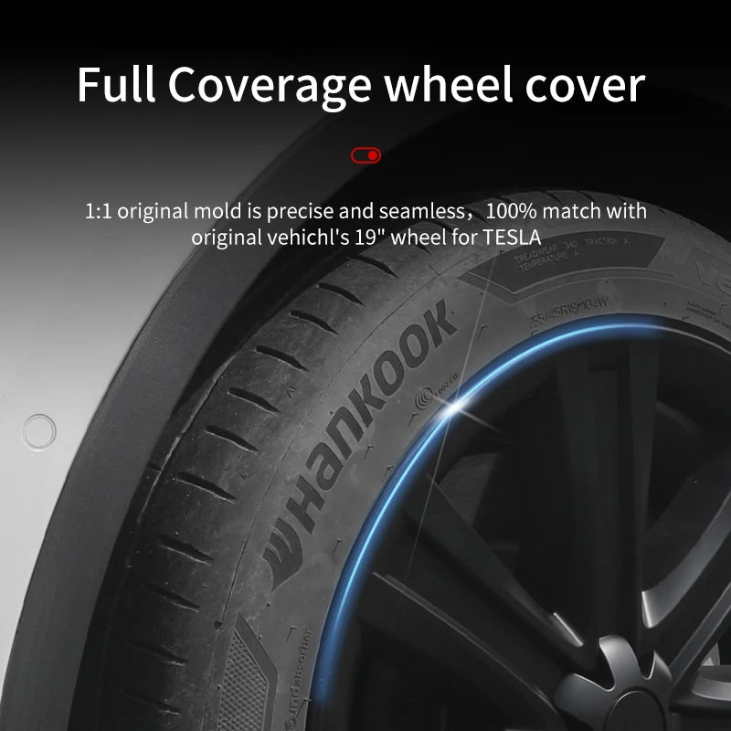 4PCS/Set Hubcaps 19 inches Full Coverage Arachnid Wheel Cover Cap Design for Tesla Model S/ Model Y Automobile Accessories