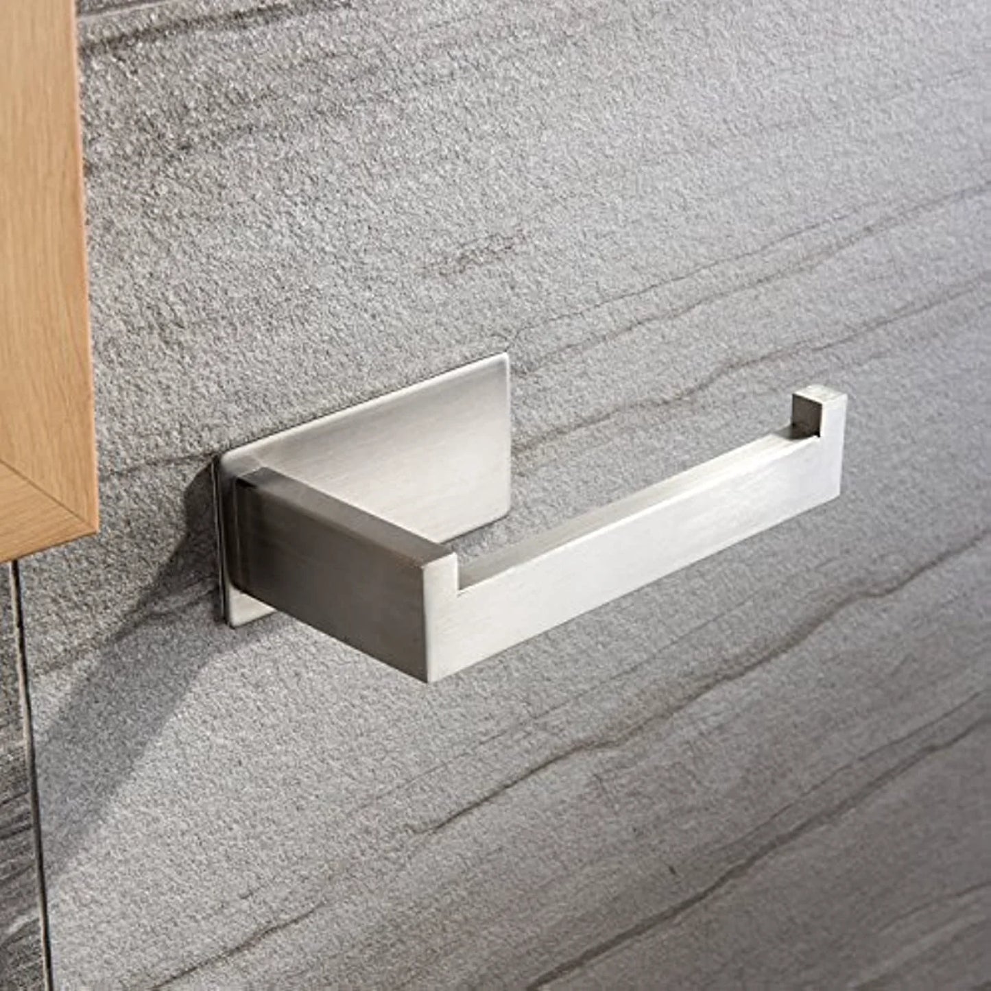 Stainless Steel Toilet Paper Holder - Easy Install, Self-Adhesive, Space-Saving Bathroom Accessory