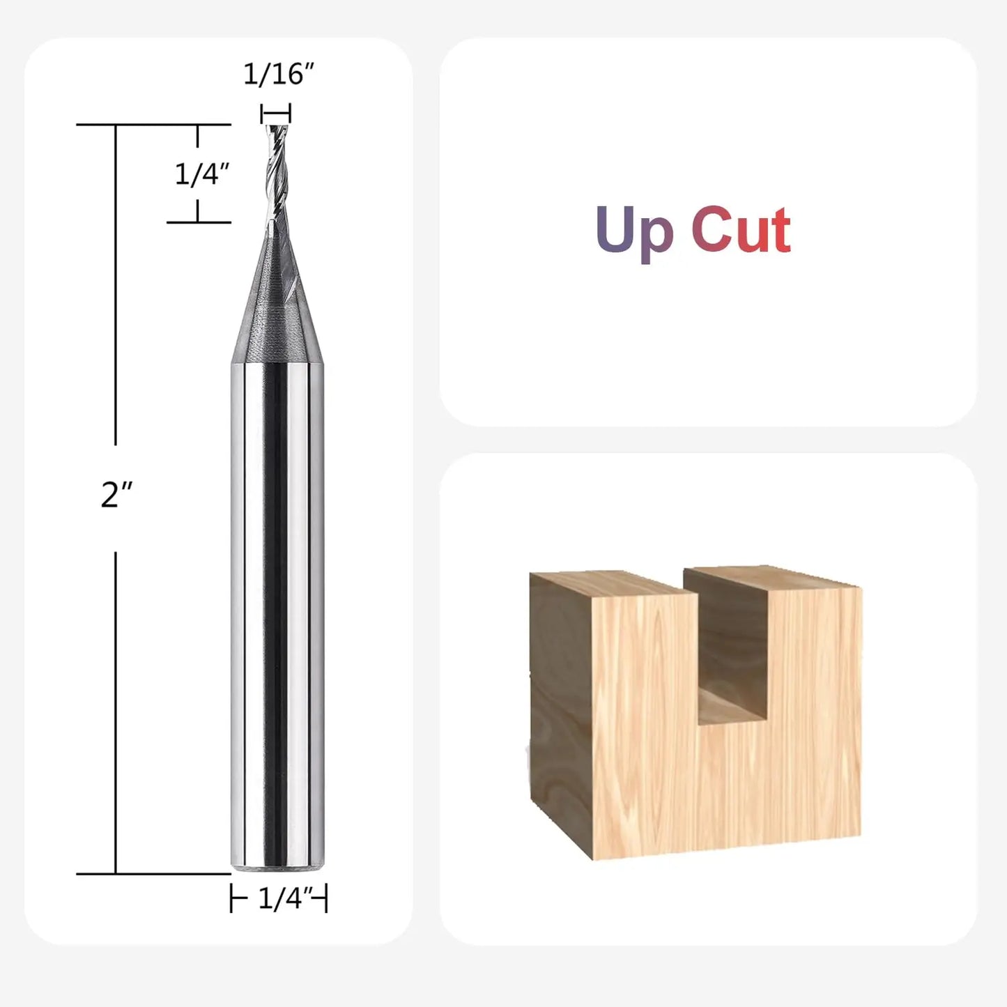 SpeTool 1pc Upcut Spiral CNC Router Bit with 1/4 1/2 Inch Shank HRC55 Solid Carbide CNC End Mill for Wood Engraving Carving Tool
