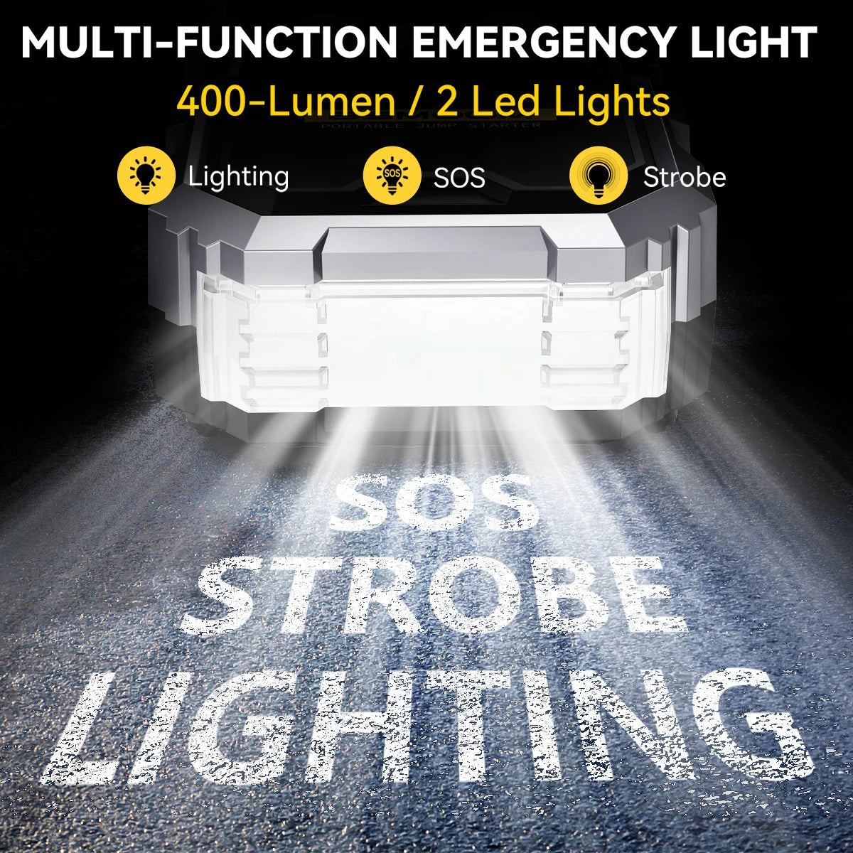 7000A Car Jump Starter with Air Compressor Battery Booster 12V Power Bank with LED Flashlight, Smart Cable with Voltage Display