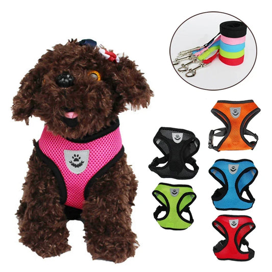 Cat Dog Adjustable Harness Vest Walking Lead Leash For Puppy Dogs Collar Polyester Harness For Small Medium Dog Cat Accessories