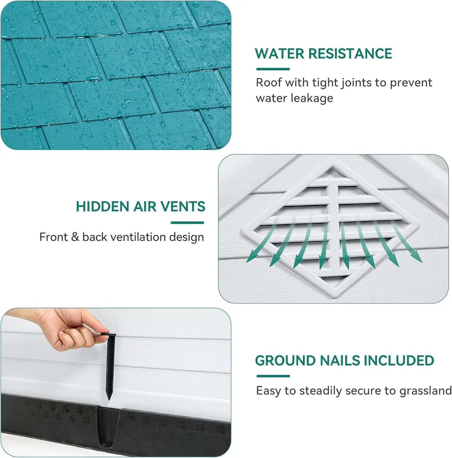 28.5'' Plastic Dog House Outdoor Indoor Doghouse Puppy Shelter Water Resistant Easy Assembly Sturdy Dog Kennel with Air Vents