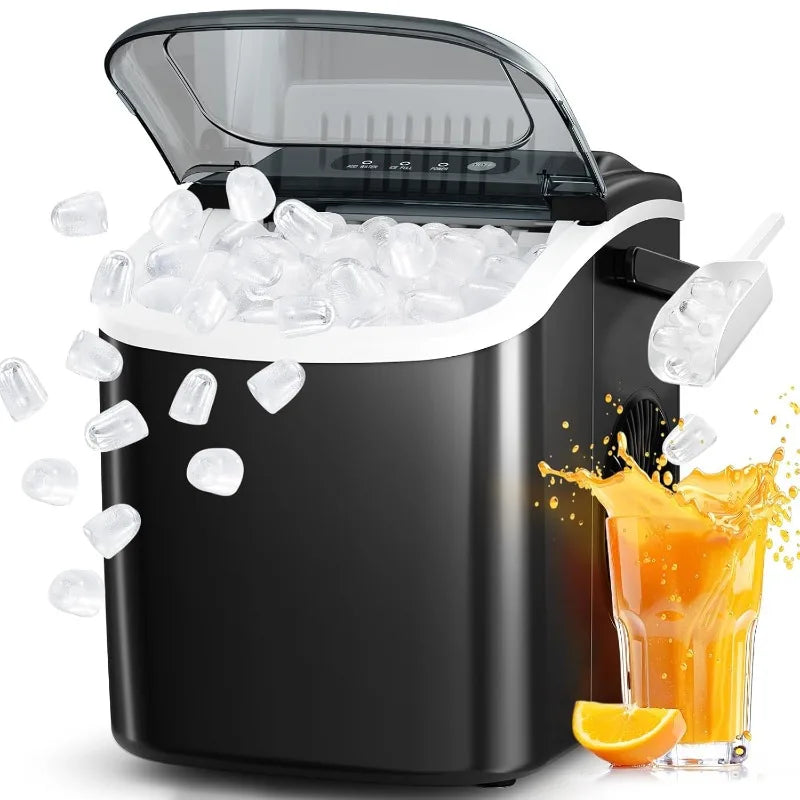 Countertop Portable Ice Maker With Carry Handle Self Cleaning Scoop Basket