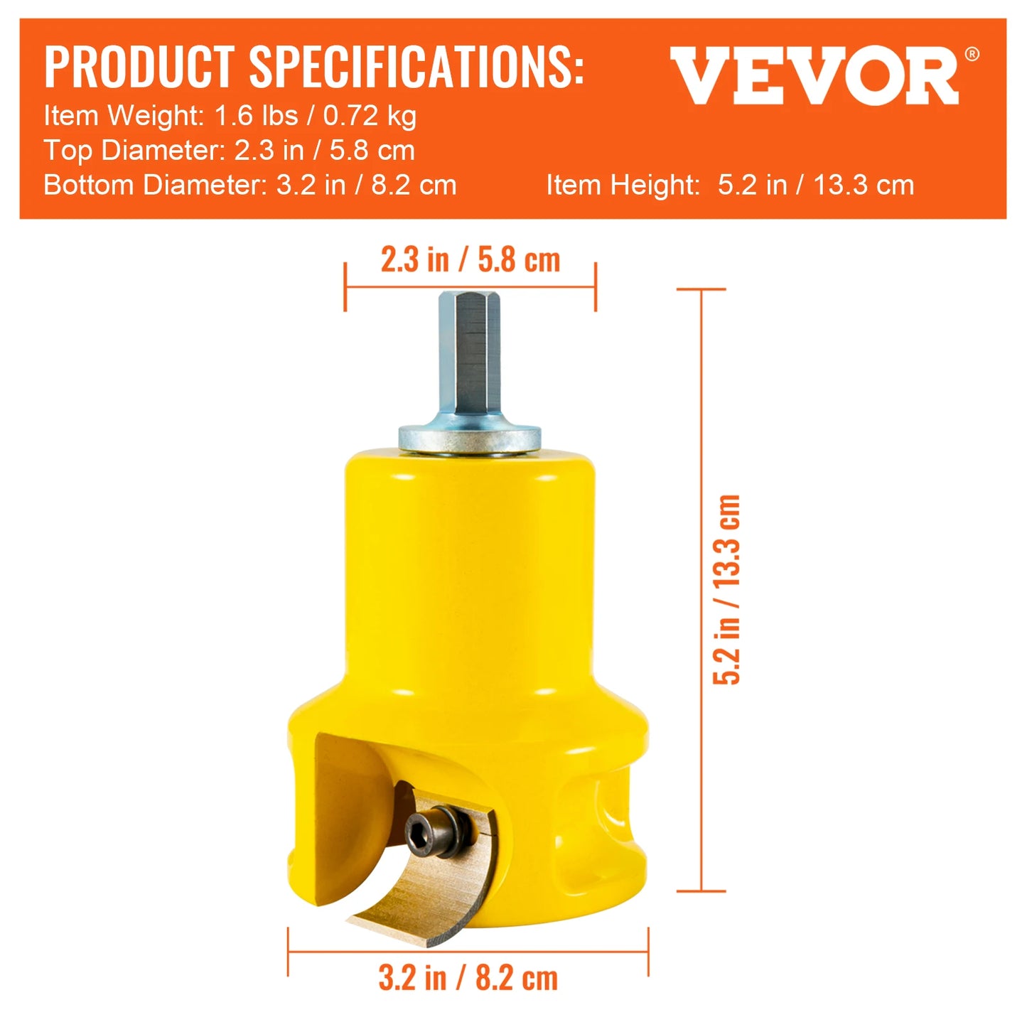 VEVOR 4/6/8Pcs Tenon Cutter Log Furniture Kit 1/1.5/2in Straight/Curved Blades Commercial Woodworking Tool for Corded Drill