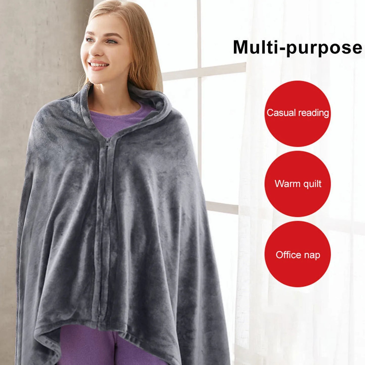 Electric Heated Blanket Electric Heated Blanket USB Powered 3 Levels Adjustable Fast Heating Heated Throw Cover for Home