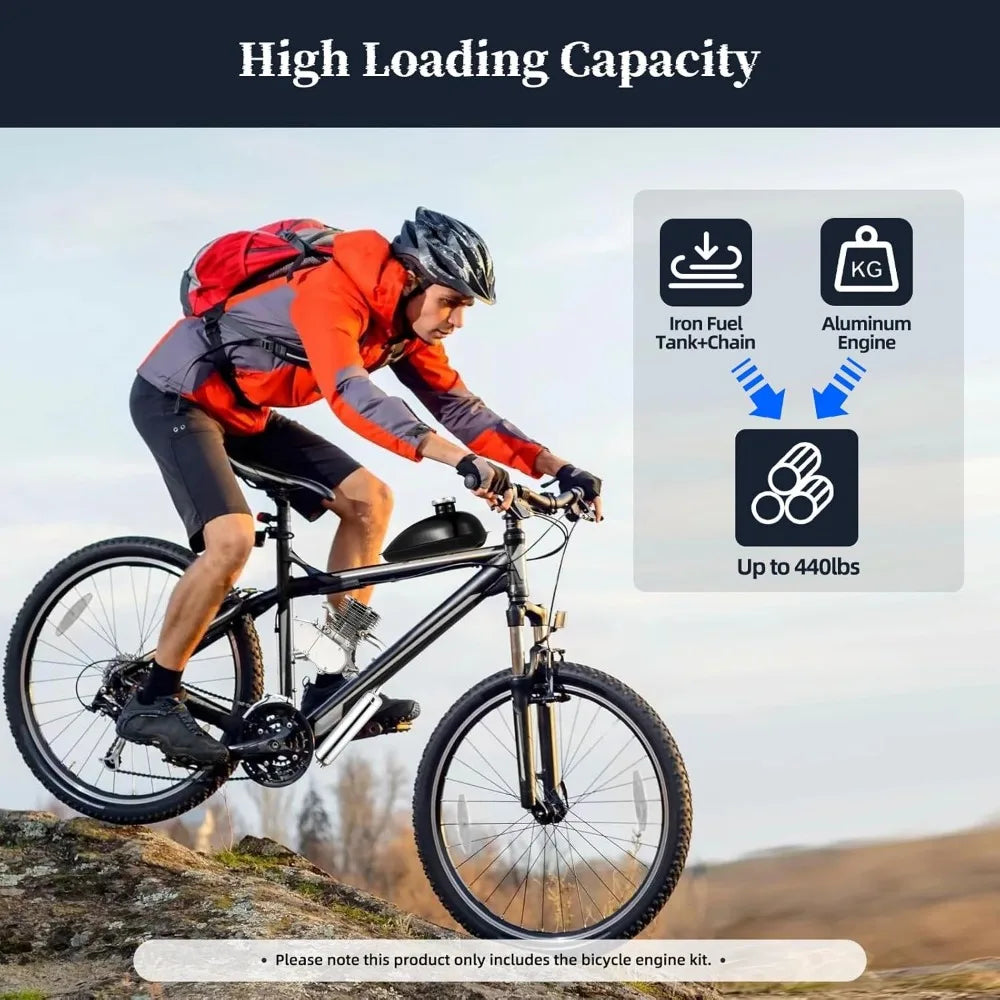 Upgraded 100cc Bicycle Engine Kit 2 Stroke Motorized Bike Engine Kit Gas Motorized Bicycle Engine Kit Fit for 26"-28" Bikes