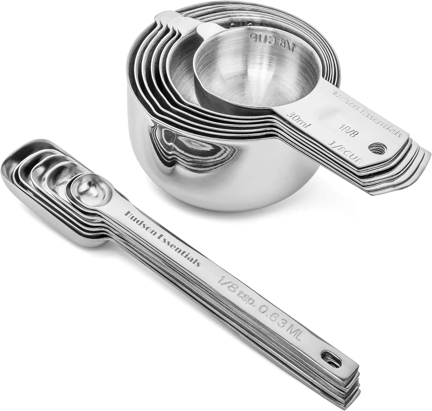 Stainless Steel Measuring Cups and Spoons Set