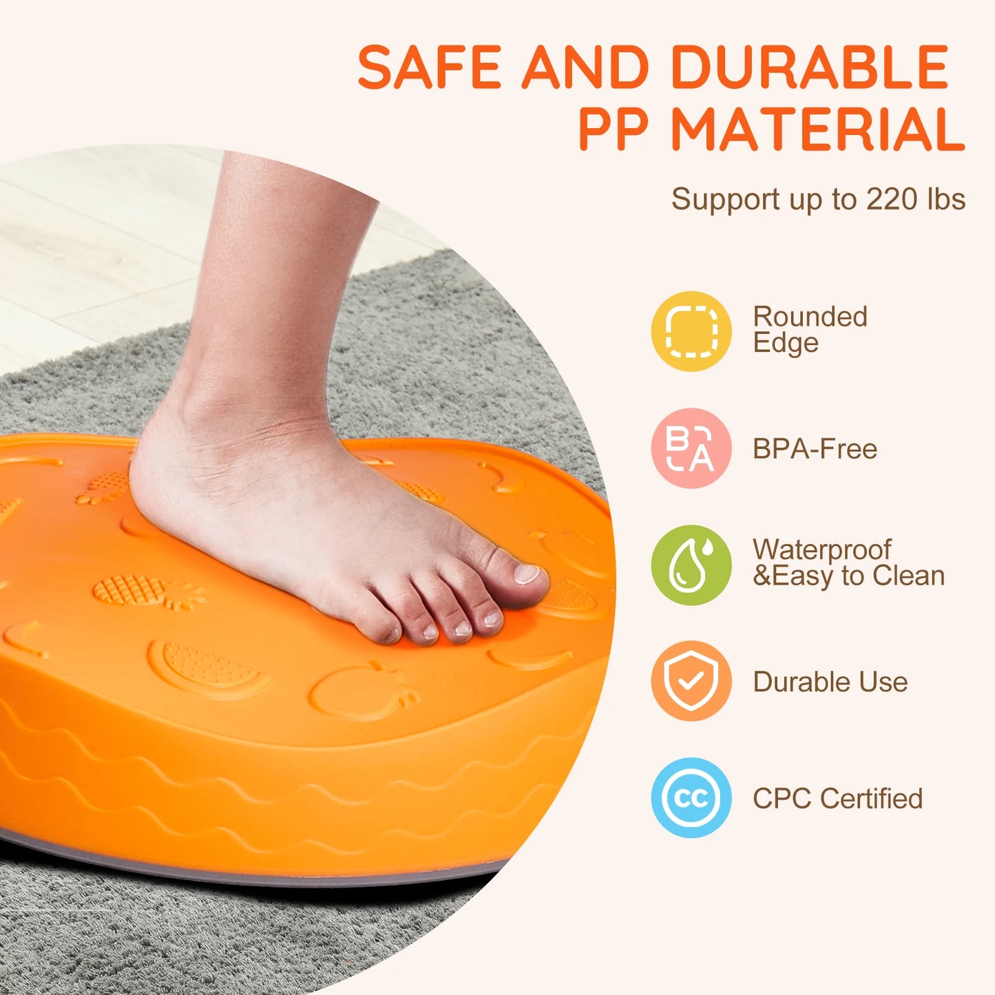 VEVOR 5PCS Balance Stepping Stones Montessori Children Toys Sensory Training Tactile Sensing for Kids Party Social Games