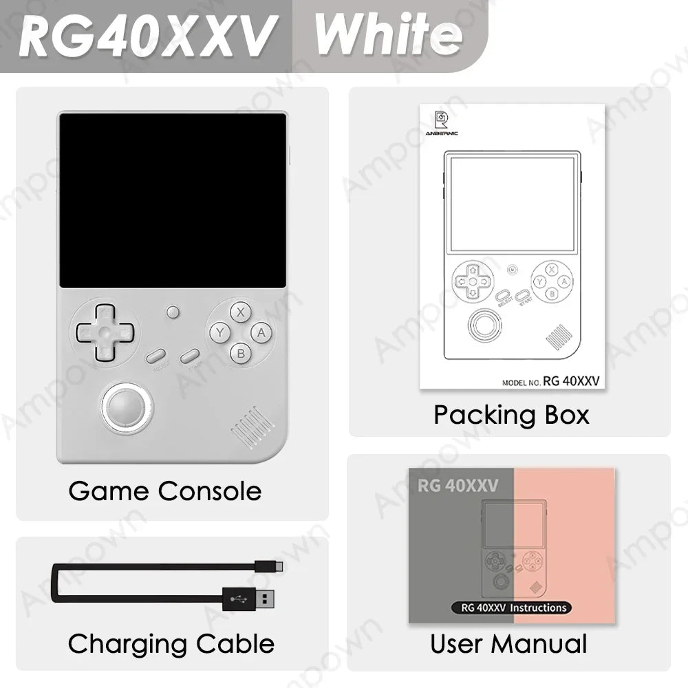 ANBERNIC RG40XXV Handheld Game Console 4'' IPS Screen Video Output Joystick RGB lighting Effect Streaming RG 40XXV E-book Player