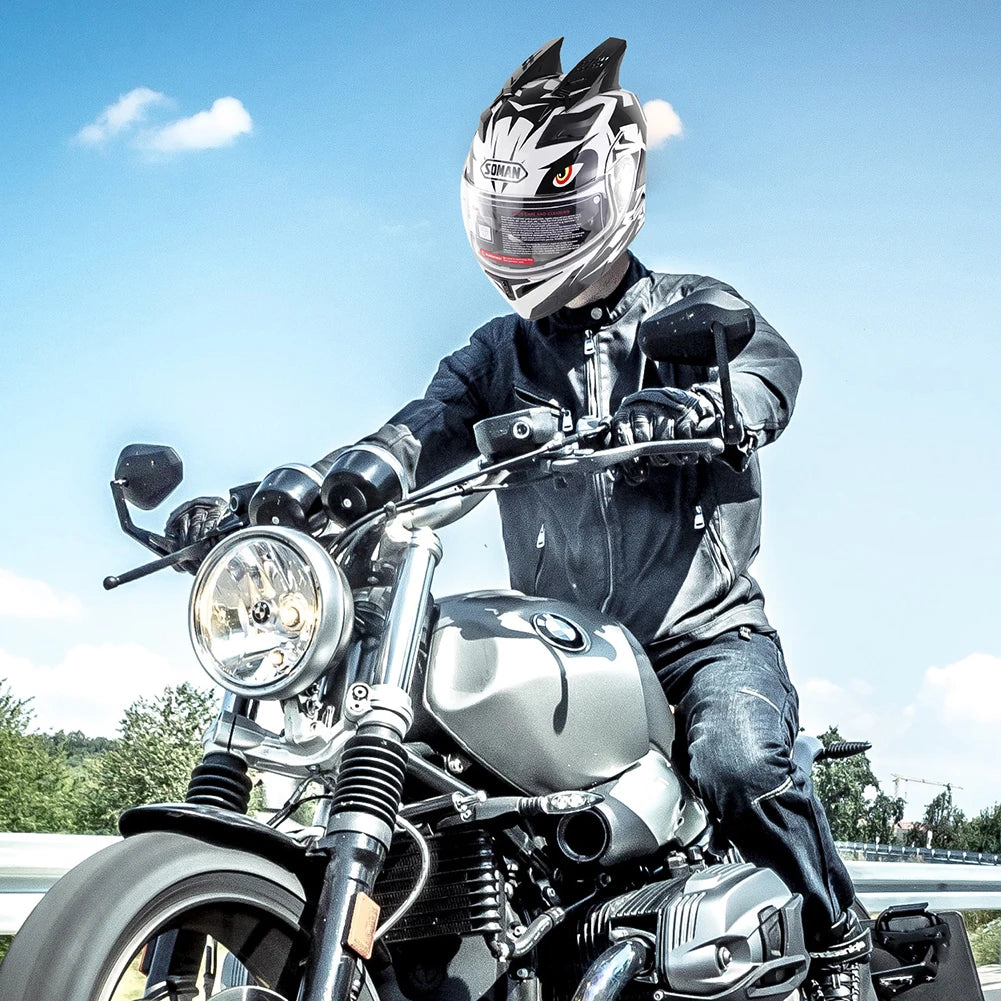 1 Pair Punk Style Decorative Stylish Horns Decorative Accessories for Racing Motorcycle Helmets
