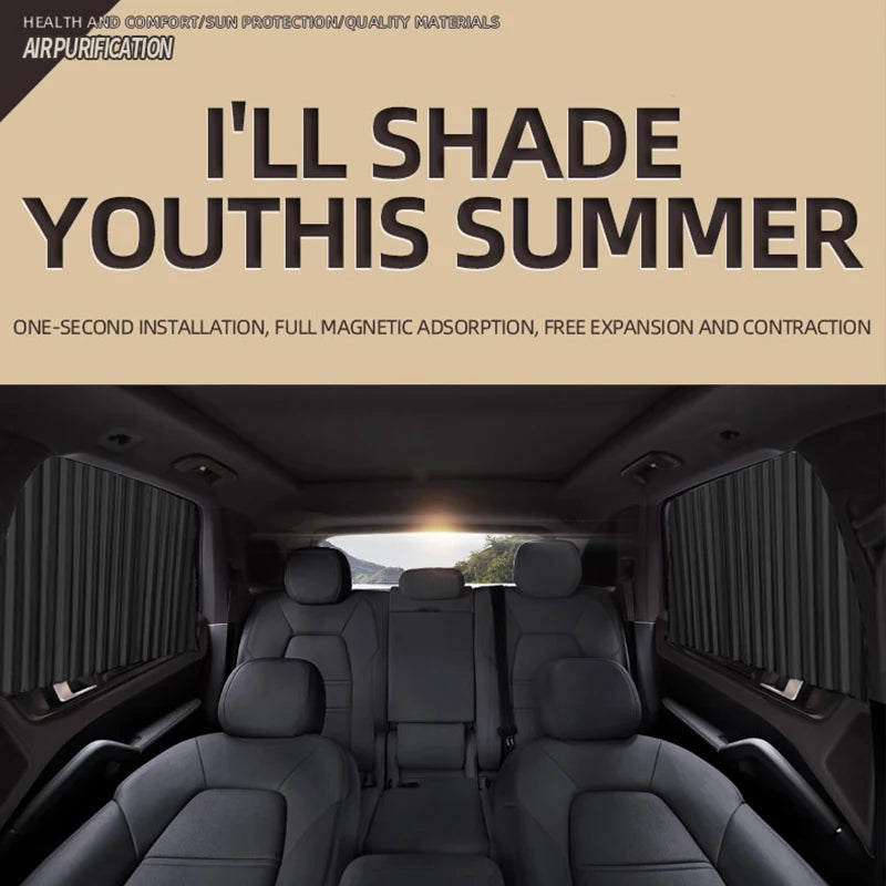 4PCS Magnetic Car Front Rear Side Window Shades Curtains Sun Protection Privacy Window Shield Automobile Interior Accessories