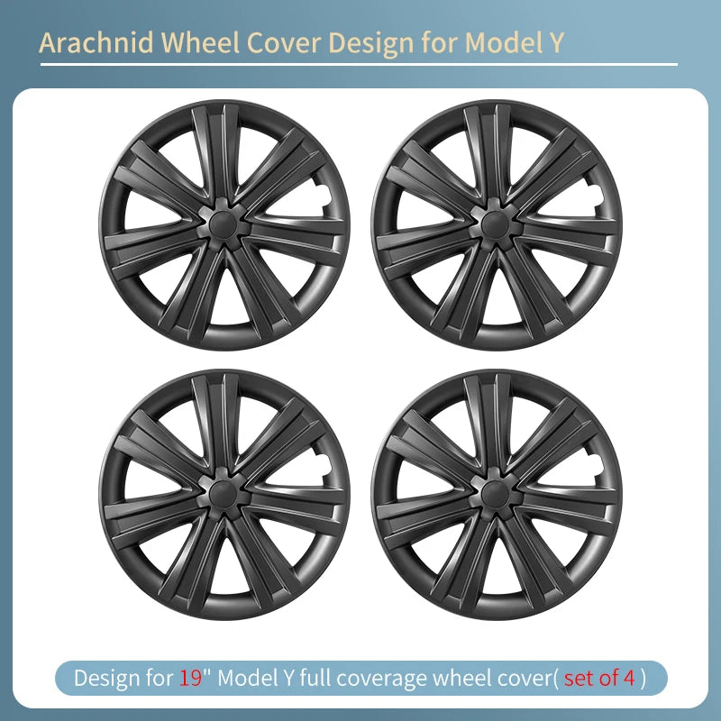 4PCS/Set Hubcaps 19 inches Full Coverage Arachnid Wheel Cover Cap Design for Tesla Model S/ Model Y Automobile Accessories