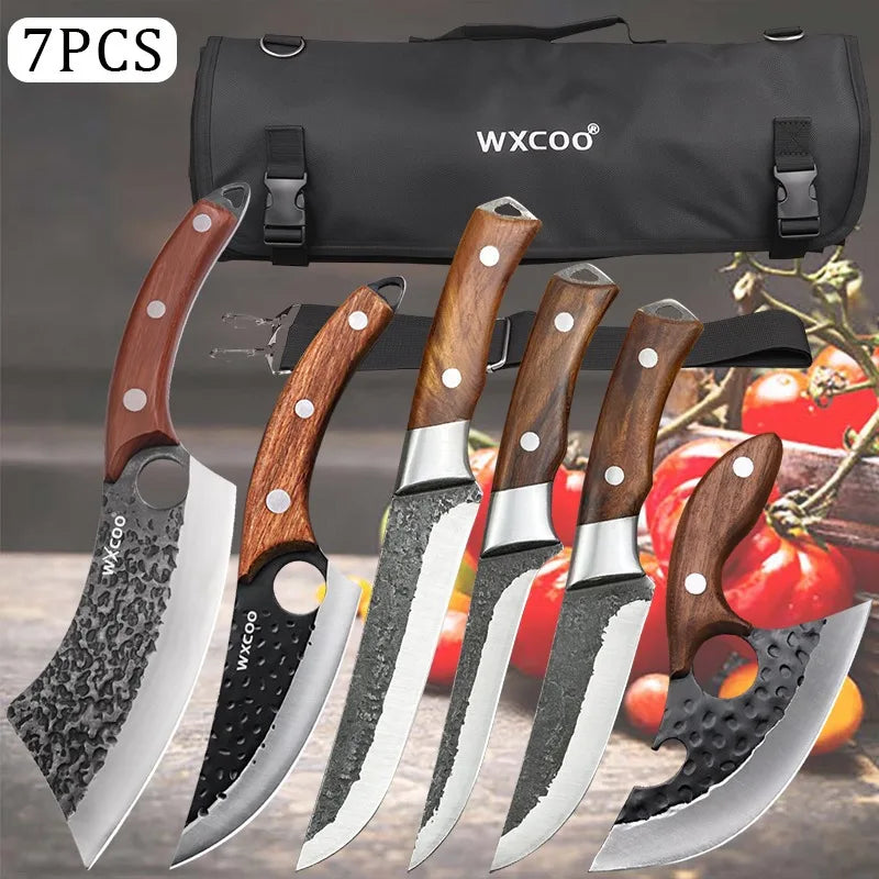 1-7 Piece Professional Kitchen Knife Set Chef Sashimi Boning Cleaver Utility